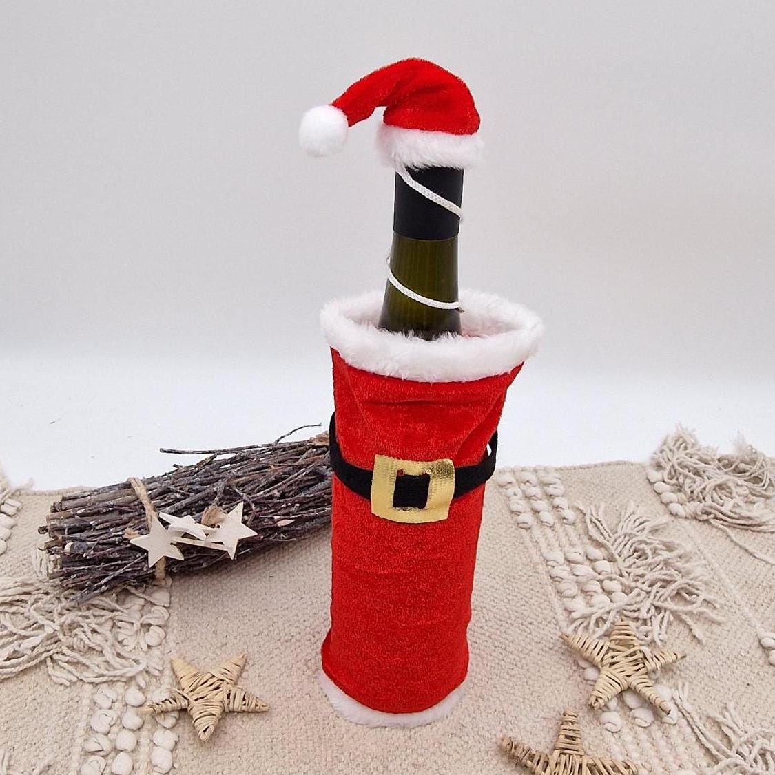 Personalisierte Weinflaschenhülle Nikolaus Mantel, Weihnachtsgeschenk Flasche Wunschnamen, Nikolaus Geschenkidee, Weihnachtsdeko