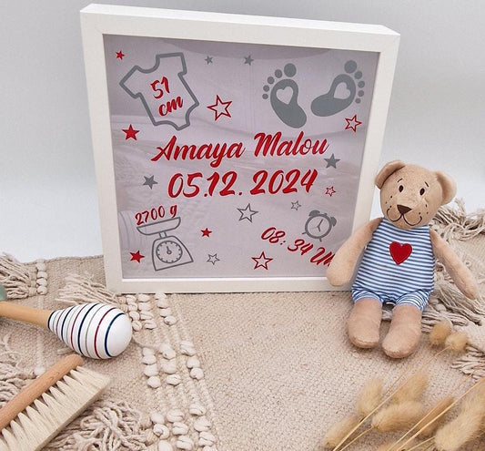 Bilderrahmen Beleuchtet Geburt Geburtsdaten | Geschenk zur Geburt | Geschenk | Geburtstagsgeschenk | Geschenk für Baby | Geburtstag | Geburt
