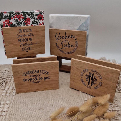 Serviettenhalter Holz personalisiert mit Name | Tischdeko Familie | Geschenk zum Einzug neues Haus | Brotzeithalter personalisiert