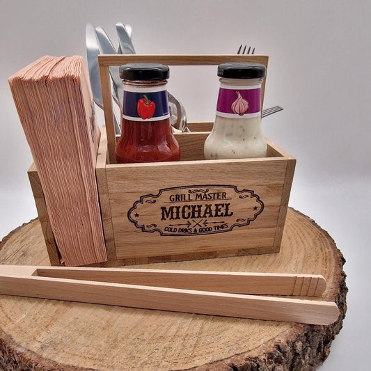 Grill Geschenk personalisiert | Geschenk zum Grillabend | Geschenk Grillparty | Grill Geschenk | Grillparty | Besteck Organizer | Geschenk |