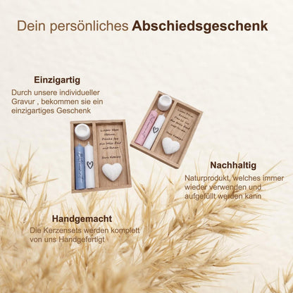 Abschiedsgeschenk Erzieherin Erzieher | Kerzenset | Kerzenset Lehrer Lehrerin | personalisiertes Kerzenset | Geschenk Abschied kindergarten