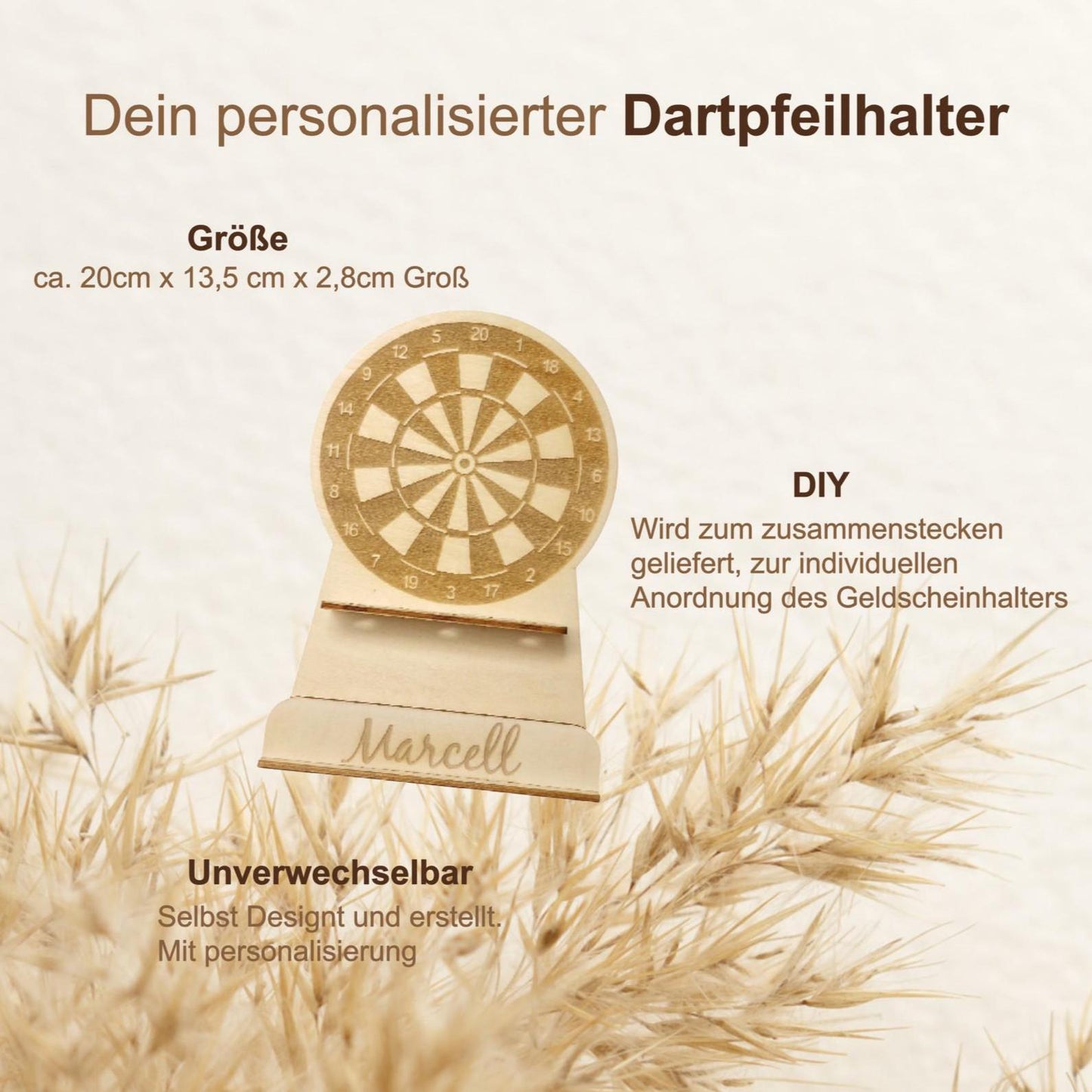 Personalisierter Dartpfeil Halter | Organizer für Dartpfeile | Pfeilhalter Holz | Dartpfeil Halterung | Dartdekoration | Geschenk für Männer
