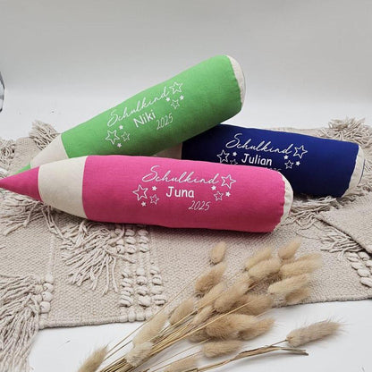 geschenke zum schulanfang | Bleistift Kissen | geschenk einschulung | personalisiertes kissen | geschenke zum schulanfang | kissen bleistift
