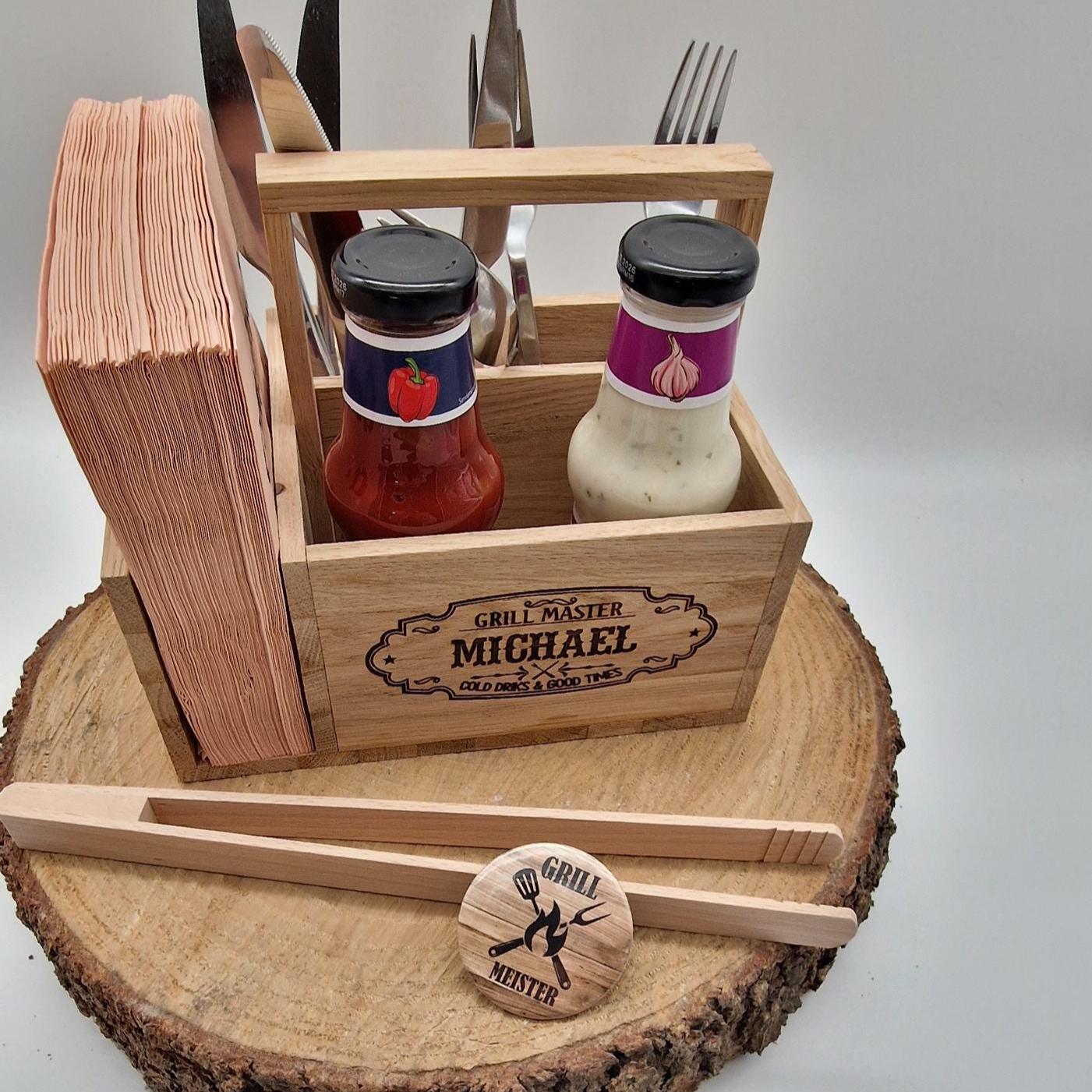 Grill Geschenk personalisiert | Geschenk zum Grillabend | Geschenk Grillparty | Grill Geschenk | Grillparty | Besteck Organizer | Geschenk |