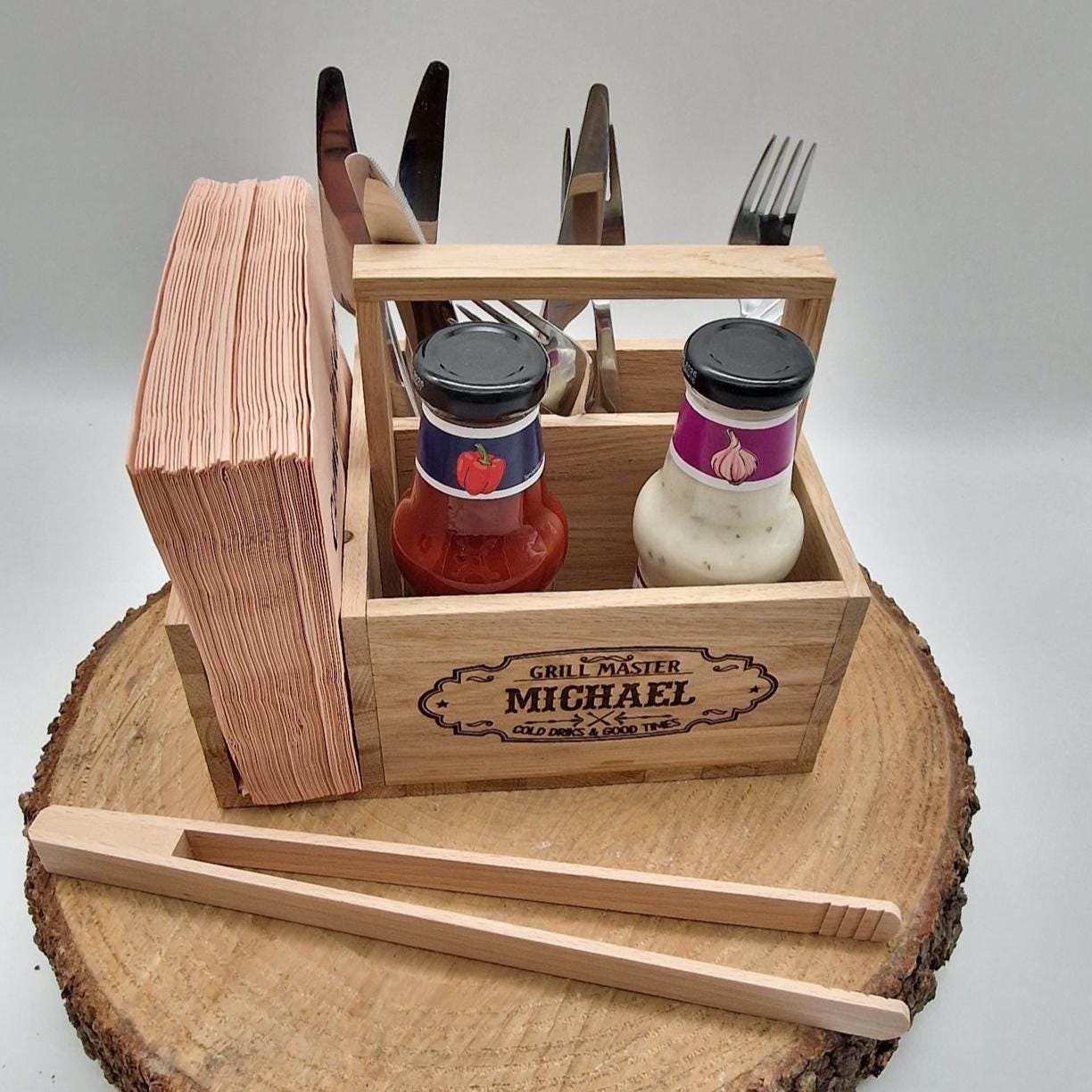 Grill Geschenk personalisiert | Geschenk zum Grillabend | Geschenk Grillparty | Grill Geschenk | Grillparty | Besteck Organizer | Geschenk |
