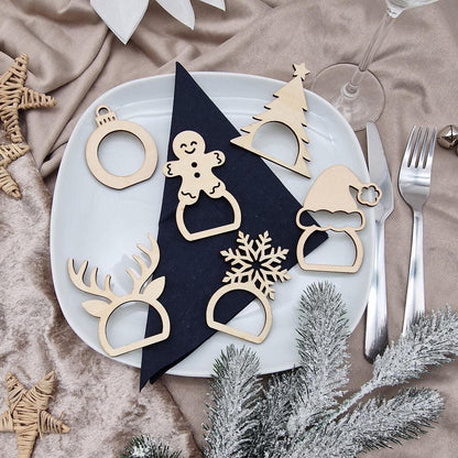 Serviettenring aus Holz, Tisch Accessoire Weihnachten, Weihnachten, Tischdekoration personalisiert, Gravierter Serviettenring, Geburtstag