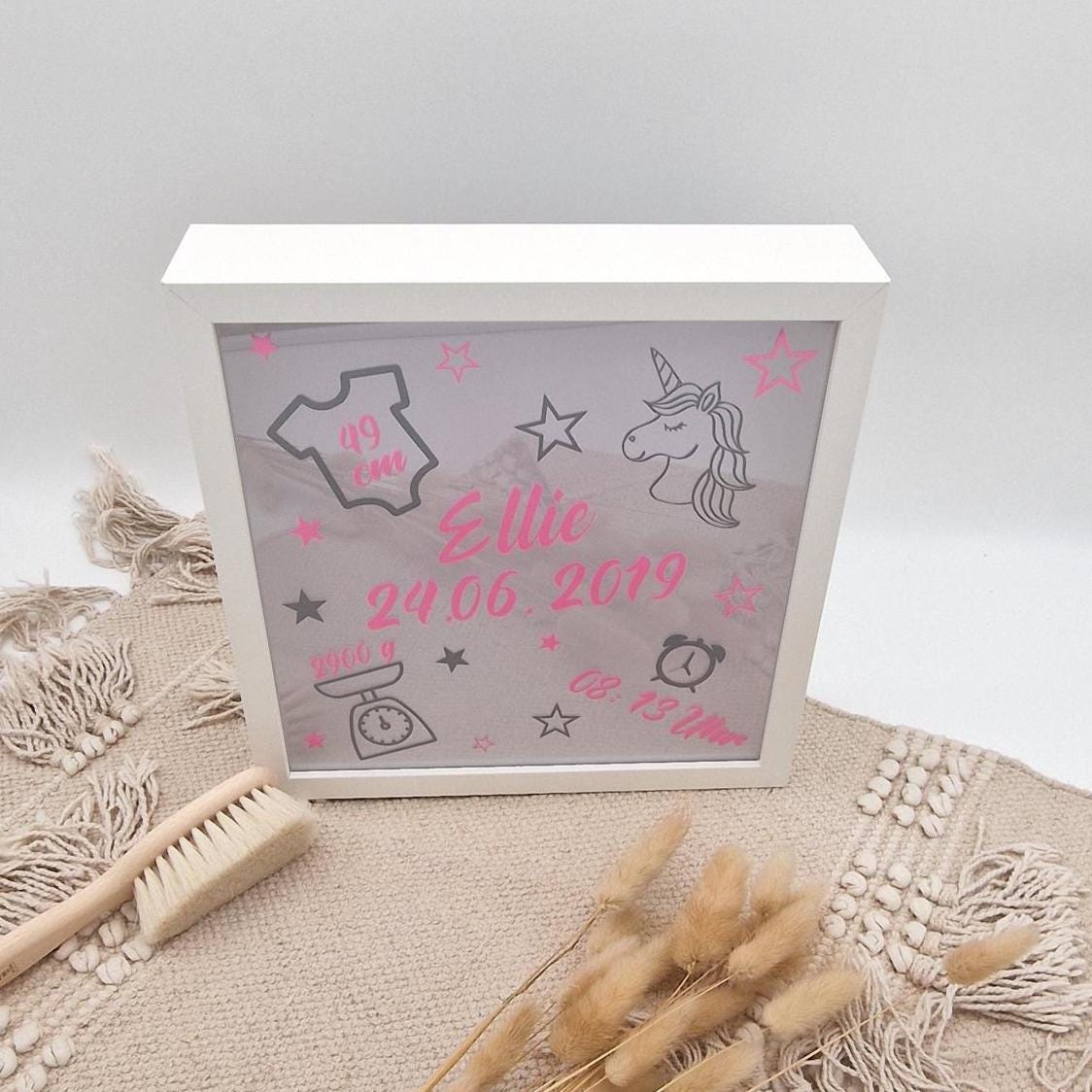Bilderrahmen Beleuchtet Geburt Geburtsdaten | Geschenk zur Geburt | Geschenk | Geburtstagsgeschenk | Geschenk für Baby | Geburtstag | Geburt