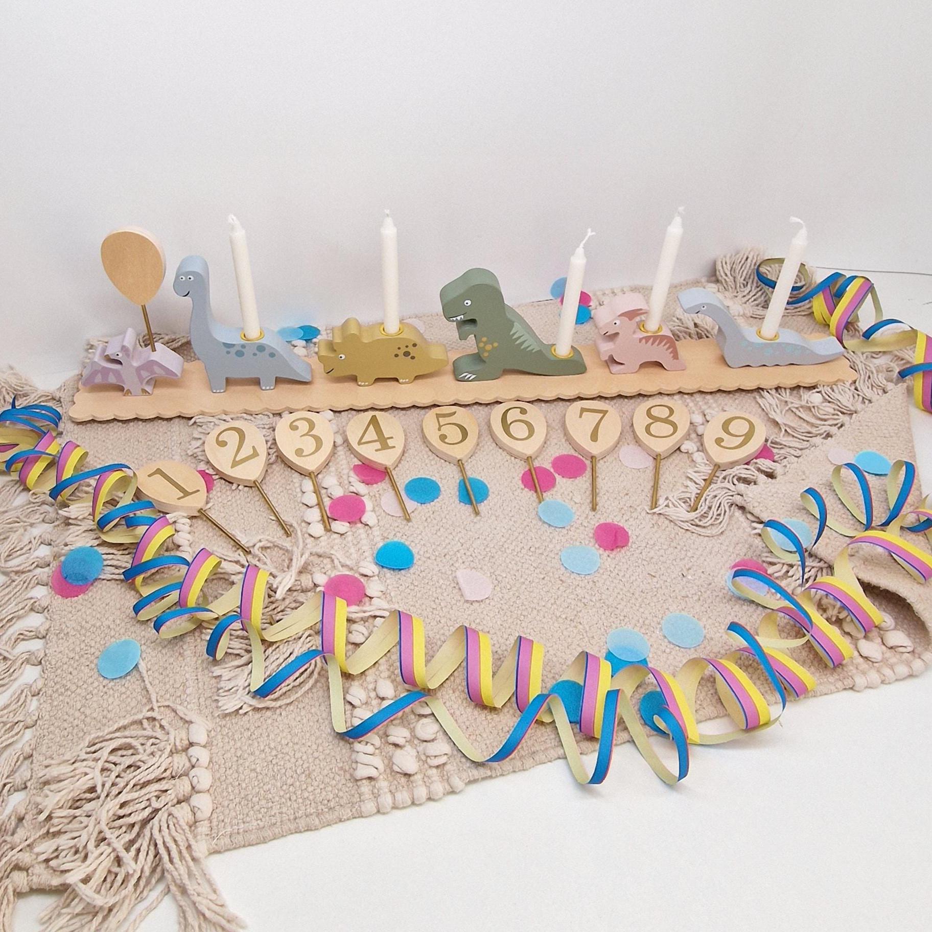 Geburtstagszug Dino, Geburtstagsparty Tischdeko, Kindergeburtstag, Erster Geburtstag, Geburtstagszug mit Kerzen, Geburtstagszug Holz Junge