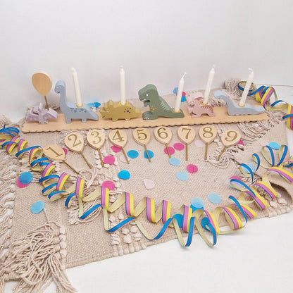 Geburtstagszug Dino, Geburtstagsparty Tischdeko, Kindergeburtstag, Erster Geburtstag, Geburtstagszug mit Kerzen, Geburtstagszug Holz Junge