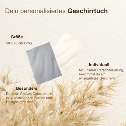 Personalisiertes Geschirrtuch Oma, Bei Oma schmeckt’s am besten, Geschenk für Oma Küche Baumwolle