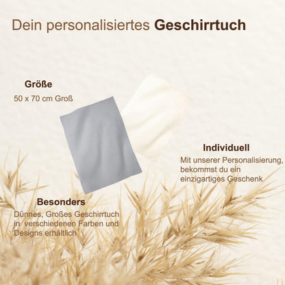 Geschenk zur Silberhochzeit Geschirrtuch personalisiert, 25 Jahre gemeinsam, Küchentuch mit Namen Silberne Hochzeit