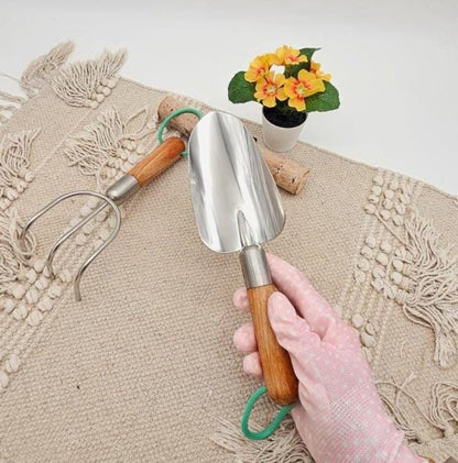 Personalisiertes Gartenwerkzeug Set Gartenkönigin, Edelstahl Schaufel & Kralle mit Namen, Geschenk Gärtnerin
