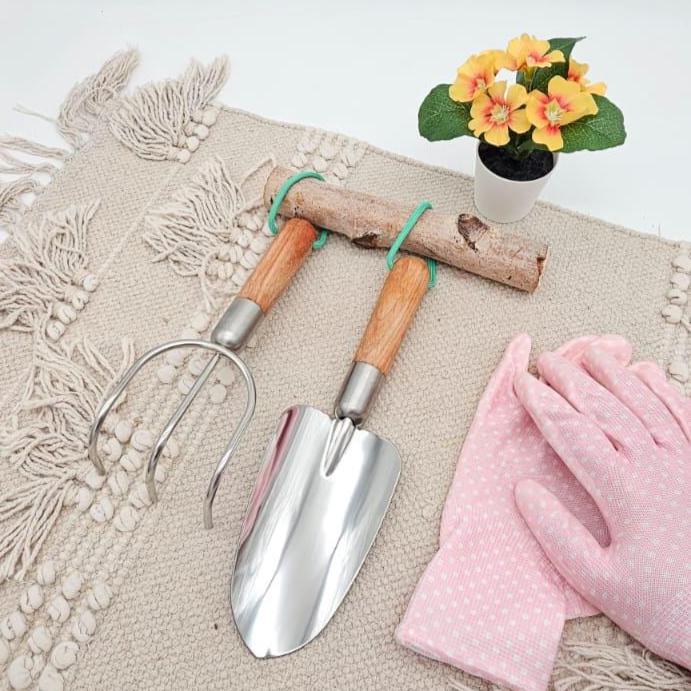 Personalisiertes Gartenwerkzeug Set Gartenkönigin, Edelstahl Schaufel & Kralle mit Namen, Geschenk Gärtnerin
