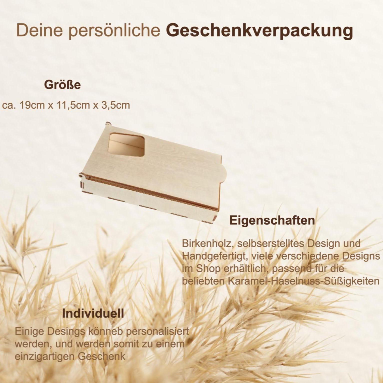 Personalisierte Holz Geschenkbox für Pralinen mit Name, Holzbox Geburtstag, Geldgeschenk Box, Pralinen Verpackung