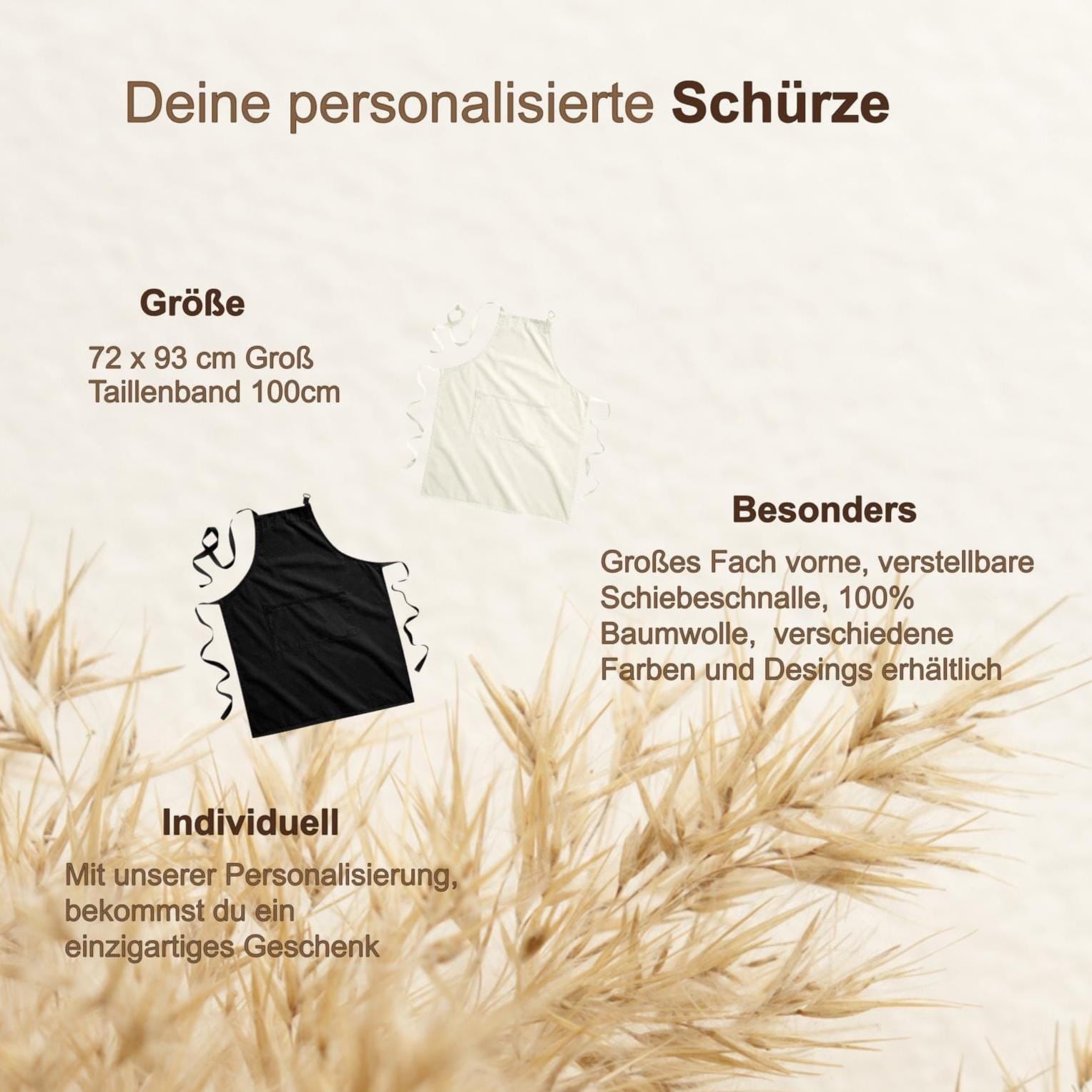 Personalisierte Kochschürze mit Namen | Bei Oma schmeckt’s am besten | Geschenk für Großmutter Mama Opa | Schürze Baumwolle personalisierbar