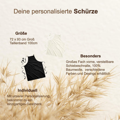 Personalisierte Kochschürze mit Namen | Bei Oma schmeckt’s am besten | Geschenk für Großmutter Mama Opa | Schürze Baumwolle personalisierbar