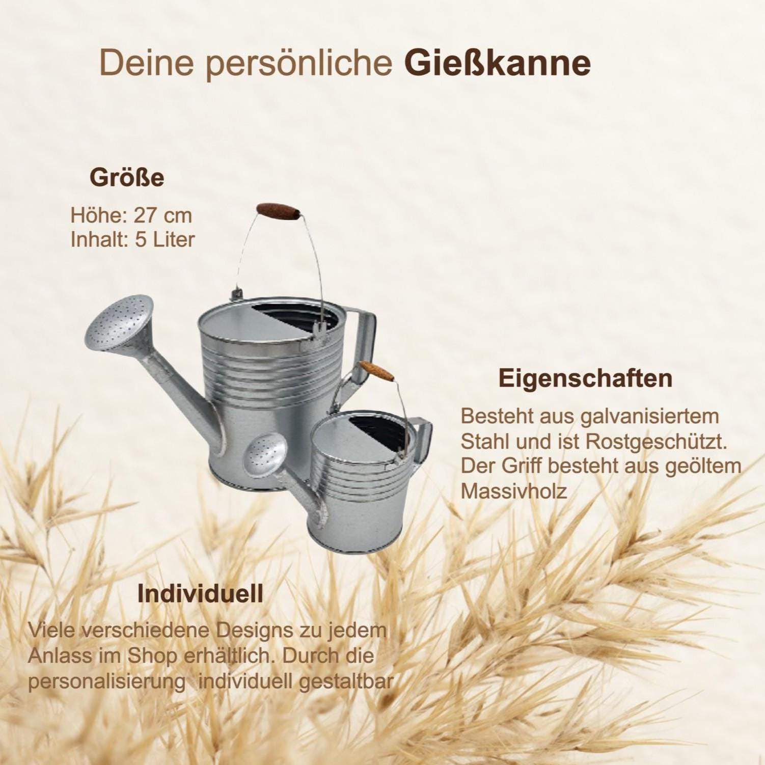 Personalisierte Gießkanne mit Wunschname | Wir haben dich volle Kanne lieb | Geschenk für Mama Oma Opa Papa | Zinkkanne Muttertag Vatertag