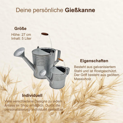 Personalisierte Gießkanne mit Wunschname | Wir haben dich volle Kanne lieb | Geschenk für Mama Oma Opa Papa | Zinkkanne Muttertag Vatertag
