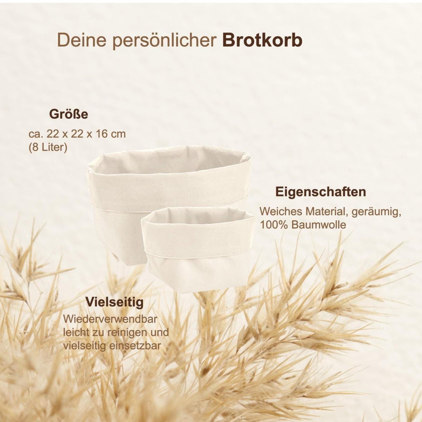 Brotkorb Stoff Utensilo mit Spruch, Wo die Liebe den Tisch deckt Brotkörbchen Baumwolle, Geschenk Einzug Hochzeit Muttertag Deko Tisch