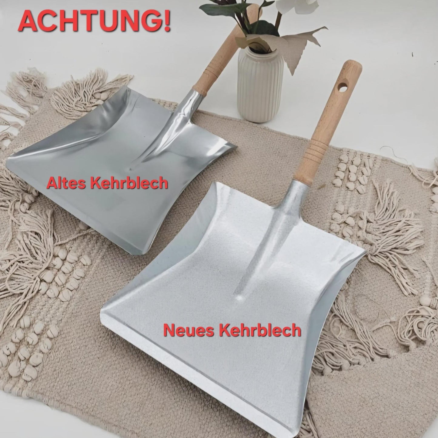 Personalisierter Handfeger & Kehrblech Set graviert mit Name, Geschenk zum Richtfest Hausbau, Einzugsgeschenk Häuslebauer Stein auf Stein