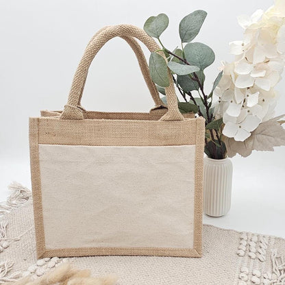 Personalisierte Jutetasche Oktoberfest mit Name | Brezel Tasche Dirndl Trachtenbeutel | Mini Tote Wiesn Tasche Geschenk Frauen