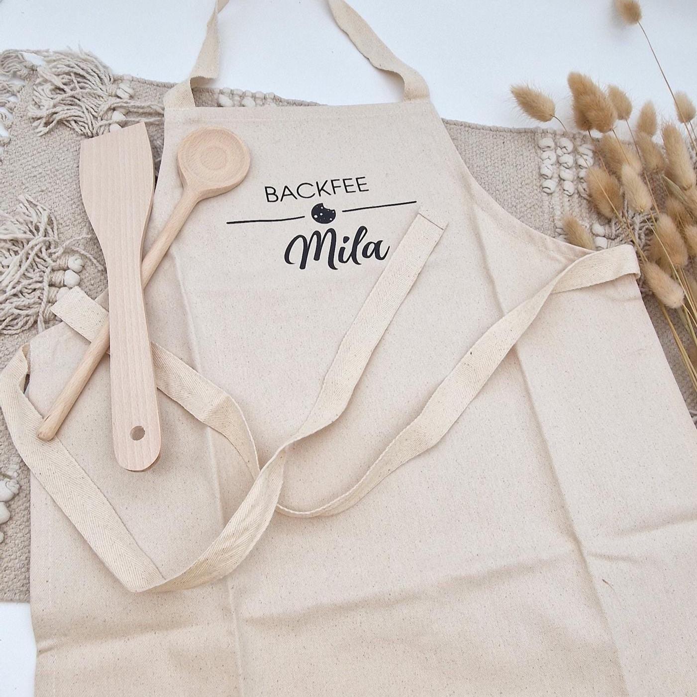 Kinderschürze Personalisierte Backschürze mit Name | Backfee Kochschürze Kinder Baumwolle | Geschenk Ostern Geburtstag Weihnachten