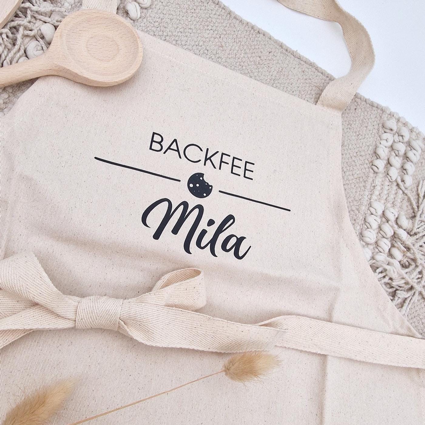 Kinderschürze Personalisierte Backschürze mit Name | Backfee Kochschürze Kinder Baumwolle | Geschenk Ostern Geburtstag Weihnachten