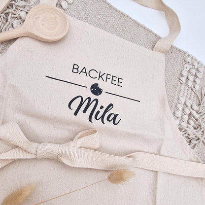 Kinderschürze Personalisierte Backschürze mit Name | Backfee Kochschürze Kinder Baumwolle | Geschenk Ostern Geburtstag Weihnachten