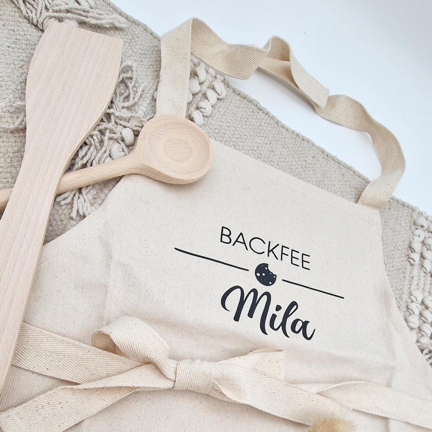 Kinderschürze Personalisierte Backschürze mit Name | Backfee Kochschürze Kinder Baumwolle | Geschenk Ostern Geburtstag Weihnachten