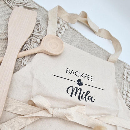 Kinderschürze Personalisierte Backschürze mit Name | Backfee Kochschürze Kinder Baumwolle | Geschenk Ostern Geburtstag Weihnachten