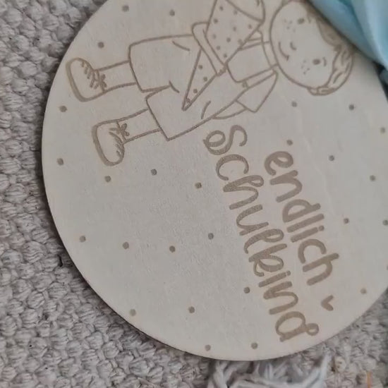 Schultütenanhänger personalisiert mit Name | Anhänger Einschulung Holz | Schulkind 2026 Geschenk | Deko Schultüte Junge Mädchen