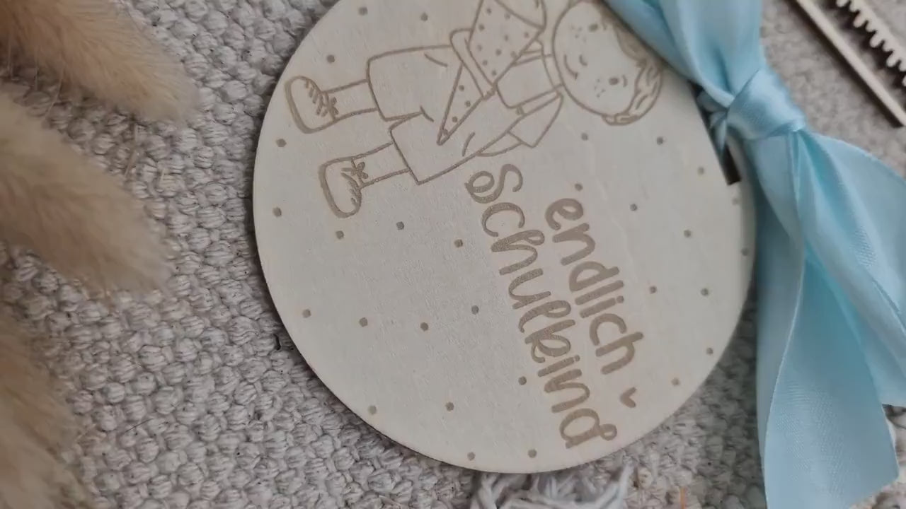 Schultütenanhänger personalisiert mit Name | Anhänger Einschulung Holz | Schulkind 2026 Geschenk | Deko Schultüte Junge Mädchen
