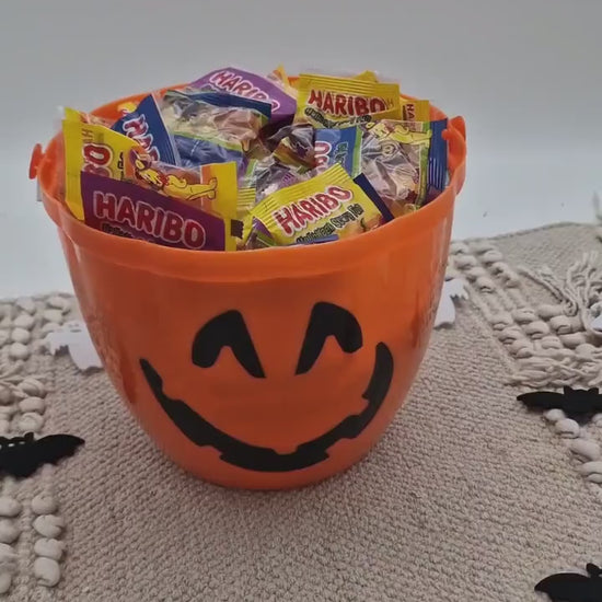 Personalisiere Halloween Eimer mit Name & leuchtendem Griff, Süßigkeiteneimer Kürbis Kinder, Trick or Treat Eimer, Süßes oder Saures