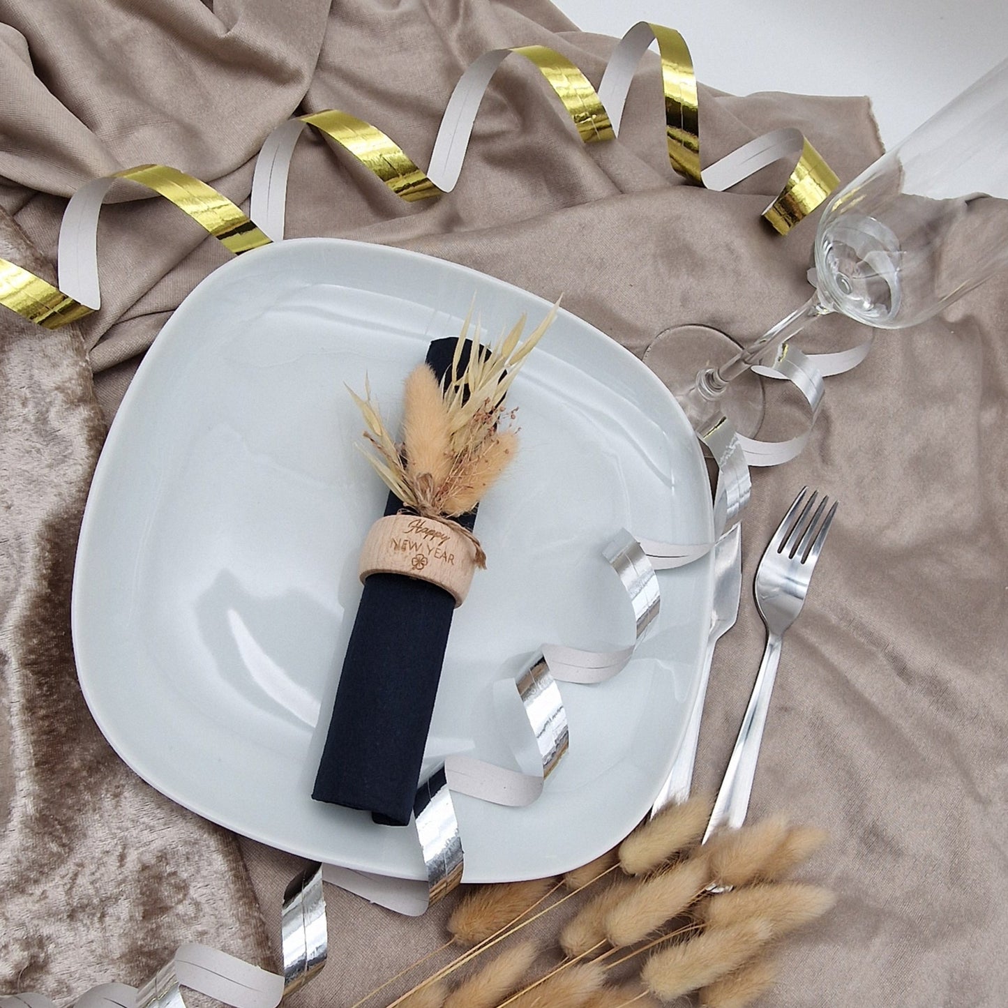 Serviettenring aus Holz Silvester