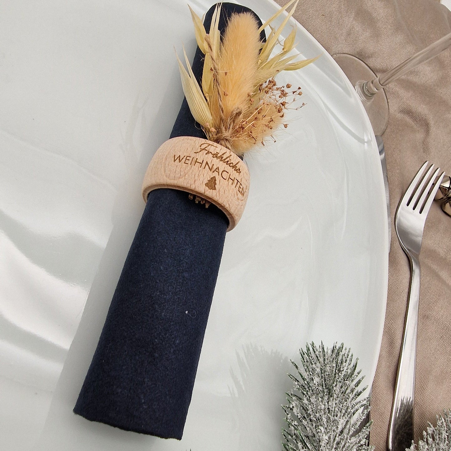 Serviettenring aus Holz Weihnachten