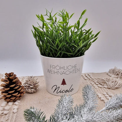 Personalisierter Blumentopf Weihnachten
