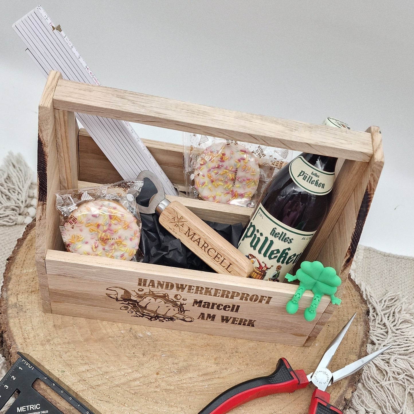 Werkzeugkoffer Holz Personalisiert