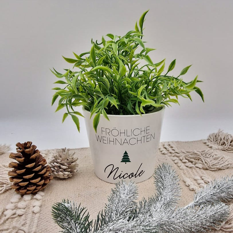 Personalisierter Blumentopf Weihnachten