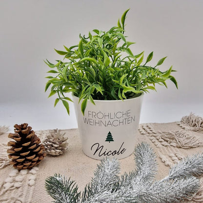Personalisierter Blumentopf Weihnachten