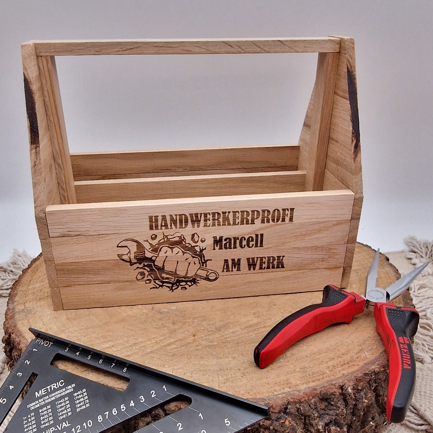 Werkzeugkoffer Holz Personalisiert