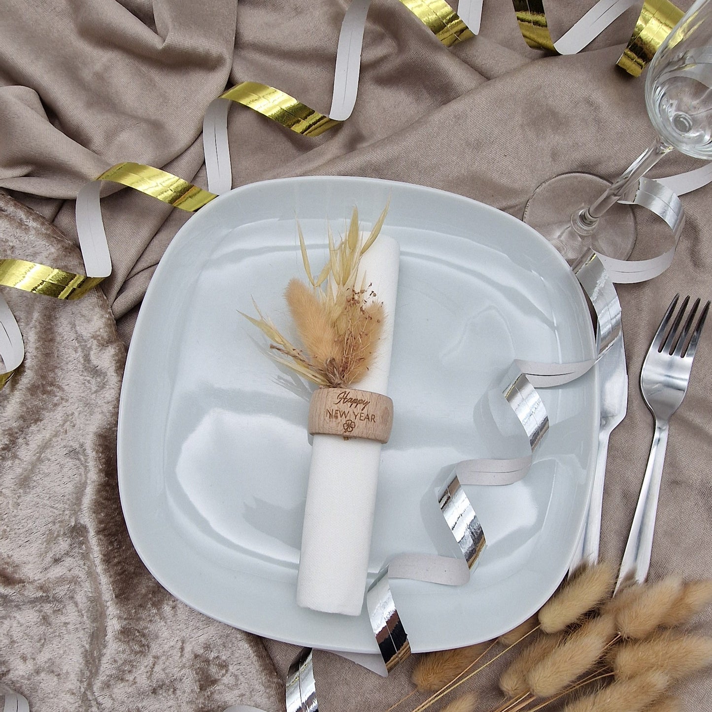 Serviettenring aus Holz Silvester