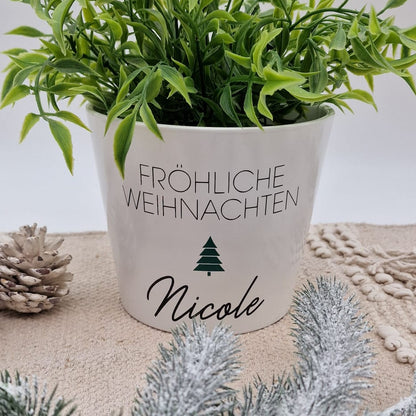 Personalisierter Blumentopf Weihnachten