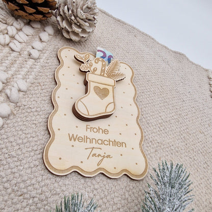 Weihnachts-Geldgeschenk – personalisierte Geschenkidee Weihnachten für Familie, Freunde & Kinder – Geldgeschenk-Verpackung, Wichtelgeschenk