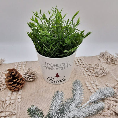 Personalisierter Blumentopf Weihnachten
