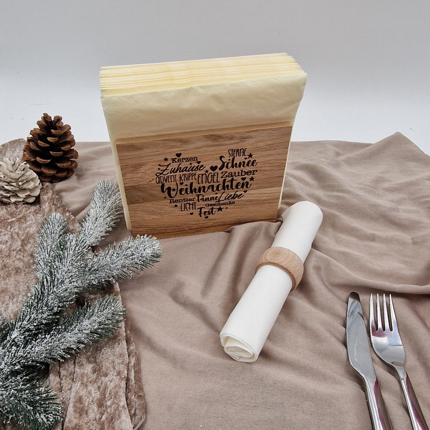 Serviettenhalter aus Holz Herz
