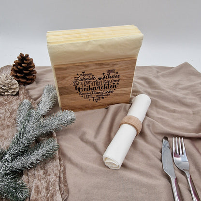 Serviettenhalter aus Holz Herz