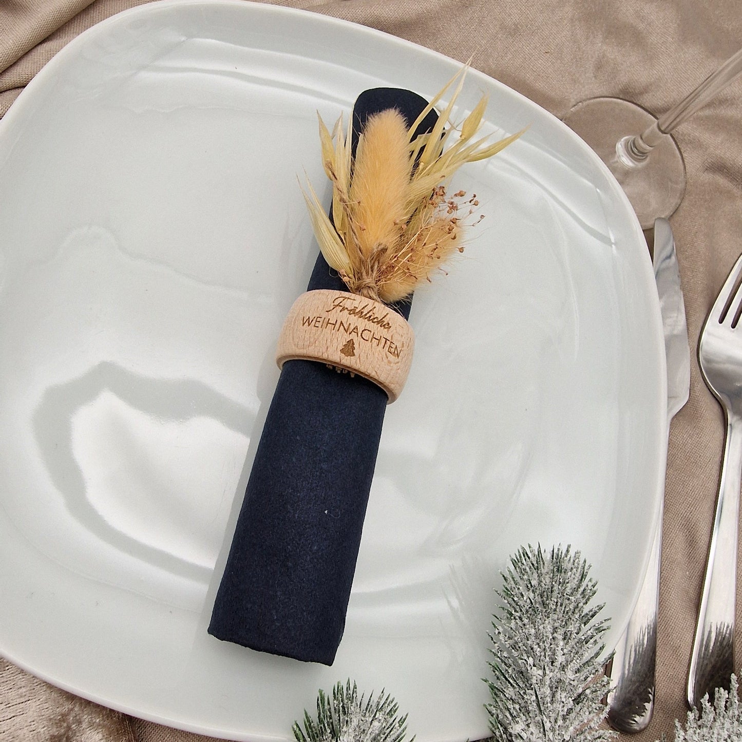 Serviettenring aus Holz Weihnachten