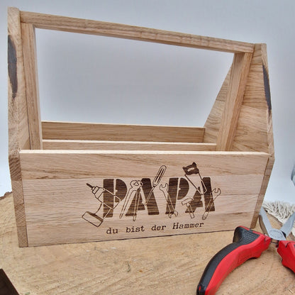 Werkzeugkoffer Holz Personalisiert