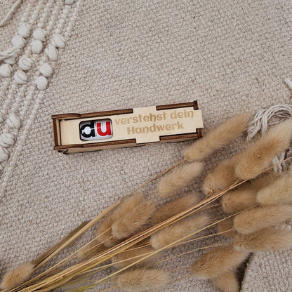 Personalisierte Duplo-Box aus Holz, Mitarbeitergeschenk
