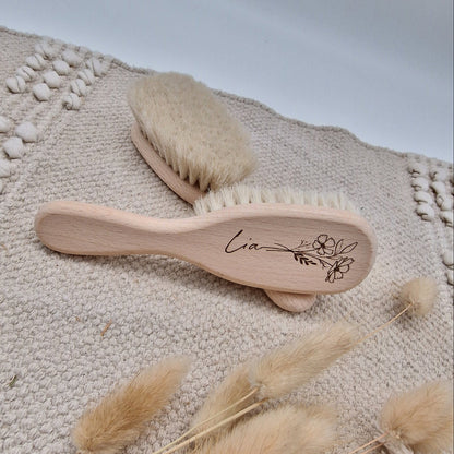Personalisierte Baby-Haarbürste aus Holz